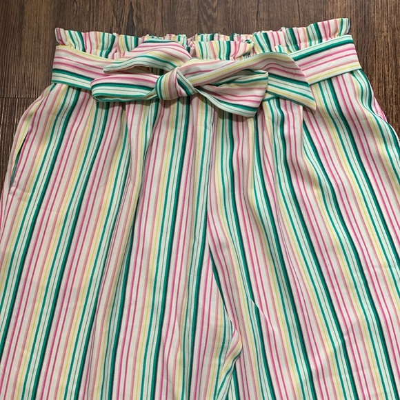 June & Hudson Striped Paperbag Pants Size XL - Picture 2 of 9